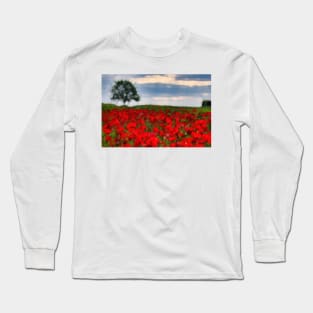 Poppy field and Single tree Long Sleeve T-Shirt